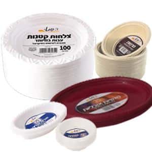 מגוון צלחות חד פעמיות ר.שמאי