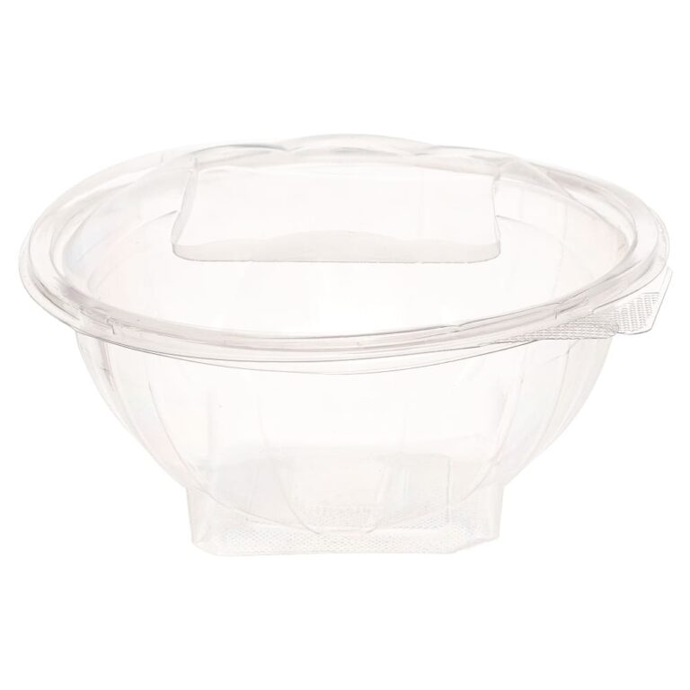 מיכל פלסטיק שקוף + מכסה לסלט 500 מל'