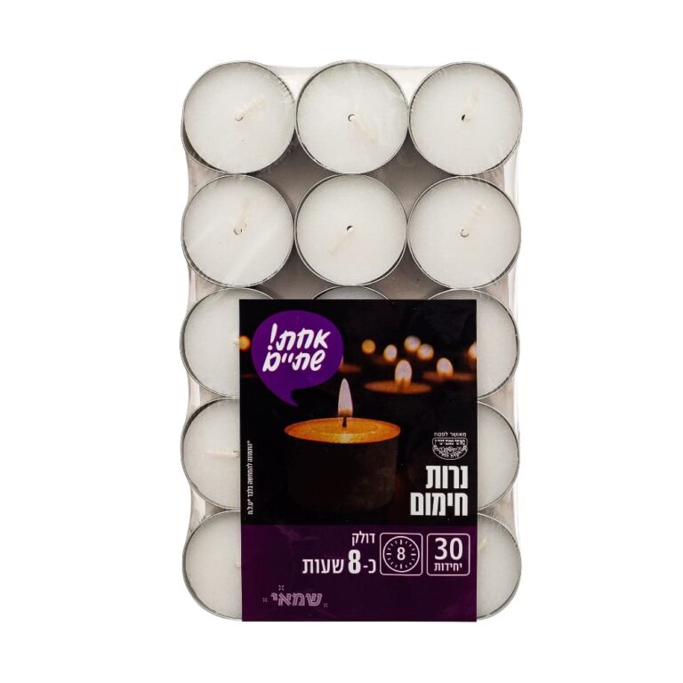 נרות חימום כ-8 שעות בפח 30 יח' ר.שמאי